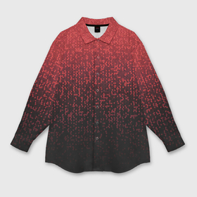Мужская рубашка oversize 3D с принтом Градиент мозаика красно чёрный в Курске,  |  | 
