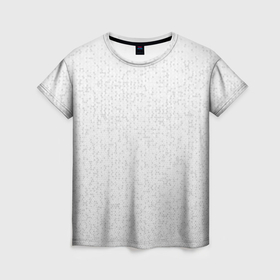 Женская футболка 3D с принтом Серо белый паттерн мелкая мозаика в Кировске, 100% полиэфир ( синтетическое хлопкоподобное полотно) | прямой крой, круглый вырез горловины, длина до линии бедер | 