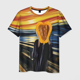 Мужская футболка 3D с принтом Крик тыквы в Курске, 100% полиэфир | прямой крой, круглый вырез горловины, длина до линии бедер | 