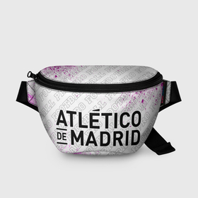 Поясная сумка 3D с принтом Atletico Madrid pro football по горизонтали , 100% полиэстер | плотная ткань, ремень с регулируемой длиной, внутри несколько карманов для мелочей, основное отделение и карман с обратной стороны сумки застегиваются на молнию | 