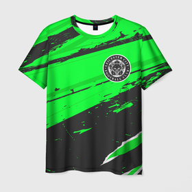 Мужская футболка 3D с принтом Leicester City sport green в Тюмени, 100% полиэфир | прямой крой, круглый вырез горловины, длина до линии бедер | Тематика изображения на принте: 