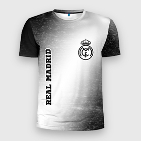 Мужская футболка 3D Slim с принтом Real Madrid sport на светлом фоне вертикально в Курске, 100% полиэстер с улучшенными характеристиками | приталенный силуэт, круглая горловина, широкие плечи, сужается к линии бедра | Тематика изображения на принте: 