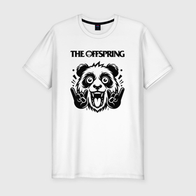 Мужская футболка хлопок Slim с принтом The Offspring   rock panda в Курске, 92% хлопок, 8% лайкра | приталенный силуэт, круглый вырез ворота, длина до линии бедра, короткий рукав | 
