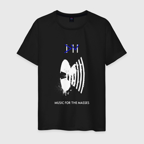 Мужская футболка хлопок с принтом Depeche Mode   for the masses bong в Тюмени, 100% хлопок | прямой крой, круглый вырез горловины, длина до линии бедер, слегка спущенное плечо. | Тематика изображения на принте: 