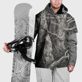 Накидка на куртку 3D с принтом Скетч лесной чащи в Екатеринбурге, 100% полиэстер |  | Тематика изображения на принте: 