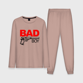 Мужская пижама с лонгсливом хлопок с принтом Bad boy with gun в Курске,  |  | 