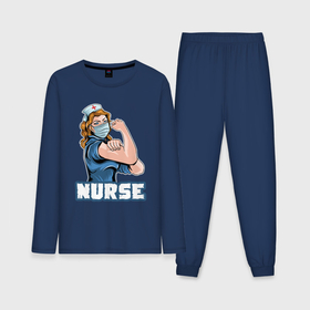 Мужская пижама с лонгсливом хлопок с принтом Good nurse в Тюмени,  |  | Тематика изображения на принте: 