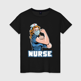 Женская футболка хлопок с принтом Good nurse в Тюмени, 100% хлопок | прямой крой, круглый вырез горловины, длина до линии бедер, слегка спущенное плечо | 