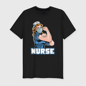 Мужская футболка хлопок Slim с принтом Good nurse в Тюмени, 92% хлопок, 8% лайкра | приталенный силуэт, круглый вырез ворота, длина до линии бедра, короткий рукав | 