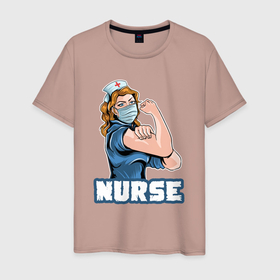 Мужская футболка хлопок с принтом Good nurse , 100% хлопок | прямой крой, круглый вырез горловины, длина до линии бедер, слегка спущенное плечо. | 