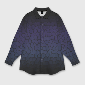 Мужская рубашка oversize 3D с принтом Чёрно фиолетовый мозаика крупная в Петрозаводске,  |  | Тематика изображения на принте: 