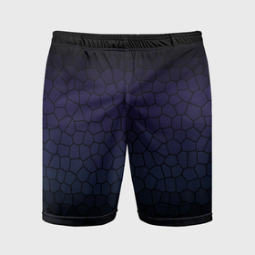 Мужские шорты спортивные с принтом Чёрно фиолетовый мозаика крупная в Санкт-Петербурге,  |  | 