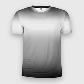 Мужская футболка 3D Slim с принтом Градиент чёрно серый в Белгороде, 100% полиэстер с улучшенными характеристиками | приталенный силуэт, круглая горловина, широкие плечи, сужается к линии бедра | 