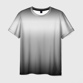 Мужская футболка 3D с принтом Градиент чёрно серый в Белгороде, 100% полиэфир | прямой крой, круглый вырез горловины, длина до линии бедер | 