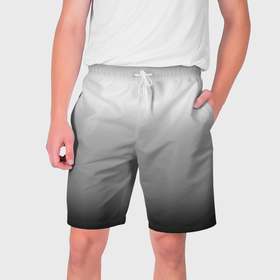 Мужские шорты 3D с принтом Градиент чёрно серый в Белгороде,  полиэстер 100% | прямой крой, два кармана без застежек по бокам. Мягкая трикотажная резинка на поясе, внутри которой широкие завязки. Длина чуть выше колен | 