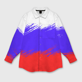 Мужская рубашка oversize 3D с принтом Триколор штрихи в Санкт-Петербурге,  |  | Тематика изображения на принте: 