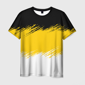 Мужская футболка 3D с принтом Имперский флаг России штриховка , 100% полиэфир | прямой крой, круглый вырез горловины, длина до линии бедер | 