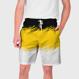 Мужские шорты 3D с принтом Имперский флаг России штриховка в Тюмени,  полиэстер 100% | прямой крой, два кармана без застежек по бокам. Мягкая трикотажная резинка на поясе, внутри которой широкие завязки. Длина чуть выше колен | 