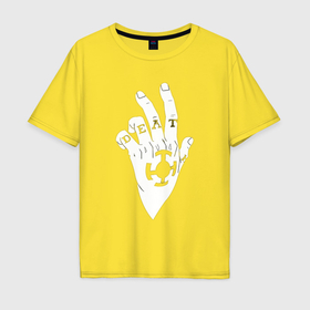 Мужская футболка хлопок Oversize с принтом Трафальгар Д Ватер Ло руки в Кировске, 100% хлопок | свободный крой, круглый ворот, “спинка” длиннее передней части | 