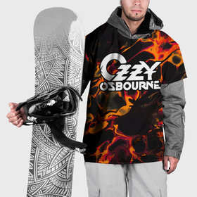Накидка на куртку 3D с принтом Ozzy Osbourne red lava в Петрозаводске, 100% полиэстер |  | 