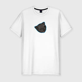 Мужская футболка хлопок Slim с принтом Сонный котик , 92% хлопок, 8% лайкра | приталенный силуэт, круглый вырез ворота, длина до линии бедра, короткий рукав | 