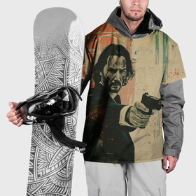 Накидка на куртку 3D с принтом Джон Уик с пистолетом в Санкт-Петербурге, 100% полиэстер |  | 