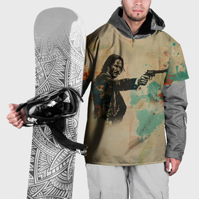 Накидка на куртку 3D с принтом Джон Уик в стиле гранж в Кировске, 100% полиэстер |  | 