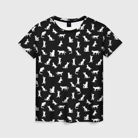 Женская футболка 3D с принтом Covered in cats в Петрозаводске, 100% полиэфир ( синтетическое хлопкоподобное полотно) | прямой крой, круглый вырез горловины, длина до линии бедер | 