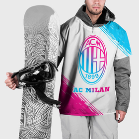 Накидка на куртку 3D с принтом AC Milan neon gradient style , 100% полиэстер |  | 