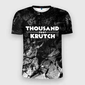 Мужская футболка 3D Slim с принтом Thousand Foot Krutch black graphite в Екатеринбурге, 100% полиэстер с улучшенными характеристиками | приталенный силуэт, круглая горловина, широкие плечи, сужается к линии бедра | 