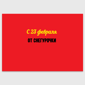 Поздравительная открытка с принтом С 23 февраля от снегурочки в Новосибирске, 100% бумага | плотность бумаги 280 г/м2, матовая, на обратной стороне линовка и место для марки
 | 
