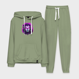 Мужской костюм хлопок с толстовкой с принтом Разноцветный лео в городе Новоалтайск,  |  | 