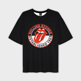 Мужская футболка oversize 3D с принтом Rolling Stones Established 1962 group ,  |  | Тематика изображения на принте: 
