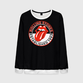 Мужской свитшот 3D с принтом Rolling Stones Established 1962 group , 100% полиэстер с мягким внутренним слоем | круглый вырез горловины, мягкая резинка на манжетах и поясе, свободная посадка по фигуре | 