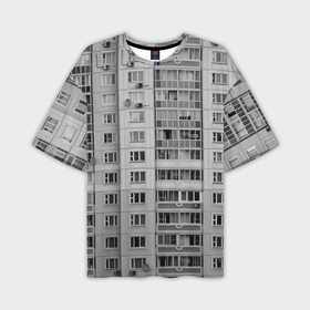 Мужская футболка oversize 3D с принтом Эстетика панельки в Петрозаводске,  |  | 