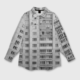Мужская рубашка oversize 3D с принтом Эстетика панельки в Санкт-Петербурге,  |  | 