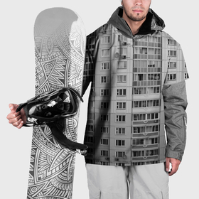Накидка на куртку 3D с принтом Эстетика панельки в Курске, 100% полиэстер |  | 