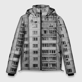 Мужская зимняя куртка 3D с принтом Эстетика панельки в Санкт-Петербурге, верх — 100% полиэстер; подкладка — 100% полиэстер; утеплитель — 100% полиэстер | длина ниже бедра, свободный силуэт Оверсайз. Есть воротник-стойка, отстегивающийся капюшон и ветрозащитная планка. 

Боковые карманы с листочкой на кнопках и внутренний карман на молнии. | Тематика изображения на принте: 