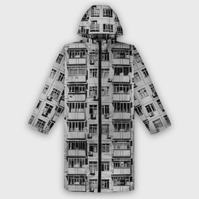 Мужской дождевик 3D с принтом Панелька в черно белых тонах в Санкт-Петербурге,  |  | Тематика изображения на принте: 