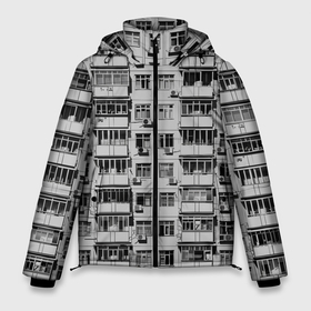 Мужская зимняя куртка 3D с принтом Панелька в черно белых тонах в Белгороде, верх — 100% полиэстер; подкладка — 100% полиэстер; утеплитель — 100% полиэстер | длина ниже бедра, свободный силуэт Оверсайз. Есть воротник-стойка, отстегивающийся капюшон и ветрозащитная планка. 

Боковые карманы с листочкой на кнопках и внутренний карман на молнии. | 