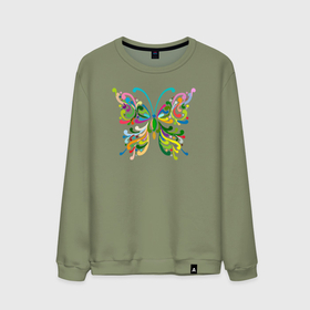 Мужской свитшот хлопок с принтом Color butterfly в Тюмени, 100% хлопок |  | Тематика изображения на принте: 
