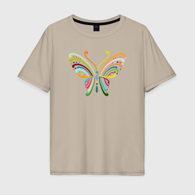 Мужская футболка хлопок Oversize с принтом Цвет бабочки в Петрозаводске, 100% хлопок | свободный крой, круглый ворот, “спинка” длиннее передней части | Тематика изображения на принте: 