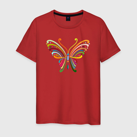 Мужская футболка хлопок с принтом Цвет бабочки в Петрозаводске, 100% хлопок | прямой крой, круглый вырез горловины, длина до линии бедер, слегка спущенное плечо. | 