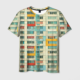 Мужская футболка 3D с принтом Яркая панелька в Санкт-Петербурге, 100% полиэфир | прямой крой, круглый вырез горловины, длина до линии бедер | Тематика изображения на принте: 