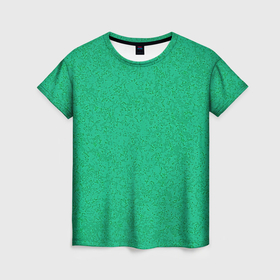 Женская футболка 3D с принтом Текстура однотонный сочный зелёный в Белгороде, 100% полиэфир ( синтетическое хлопкоподобное полотно) | прямой крой, круглый вырез горловины, длина до линии бедер | 
