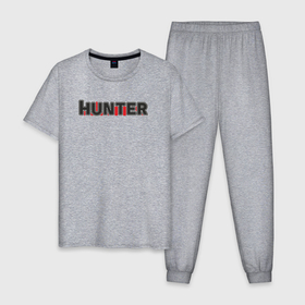 Мужская пижама хлопок с принтом Hunter в Петрозаводске, 100% хлопок | брюки и футболка прямого кроя, без карманов, на брюках мягкая резинка на поясе и по низу штанин
 | Тематика изображения на принте: 