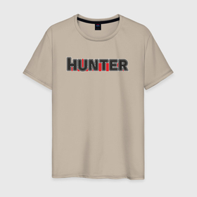 Мужская футболка хлопок с принтом Hunter в Кировске, 100% хлопок | прямой крой, круглый вырез горловины, длина до линии бедер, слегка спущенное плечо. | 