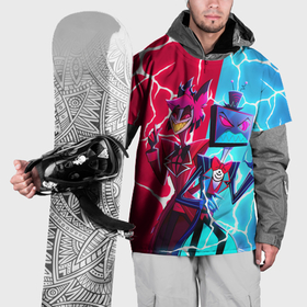 Накидка на куртку 3D с принтом Вокс и Аластор Отель Хазбин , 100% полиэстер |  | Тематика изображения на принте: 