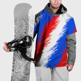 Накидка на куртку 3D с принтом Триколор штрихи красок в Санкт-Петербурге, 100% полиэстер |  | Тематика изображения на принте: 