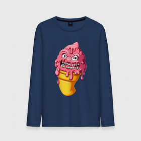 Мужской лонгслив хлопок с принтом Smile ice cream в Кировске, 100% хлопок |  | Тематика изображения на принте: 